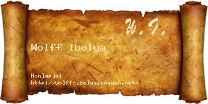 Wolff Ibolya névjegykártya